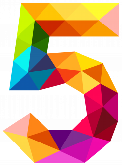 Colourful Triangles Number Five PNG Clipart Image | Gallery ...
