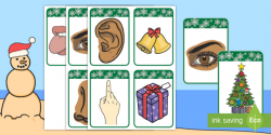 Five Senses Christmas Matching Cards English/Afrikaans