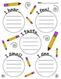 Here's a nice five senses brainstorming/notes page. | Five Senses ...