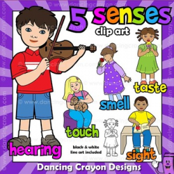 Five Senses Clip Art | Kids by Dancing Crayon Designs | TpT
