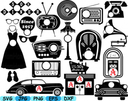 Black Circle Monogram 50's Retro Vintage radio music sport car ...