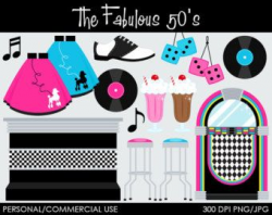 The Fabulous 50's Clipart - Digital Clip Art Graphics for Personal ...