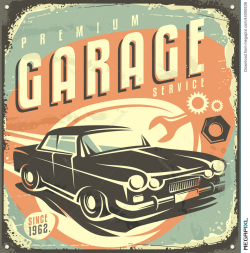 Garage Vintage Metal Sign Illustration 44006536 - Megapixl