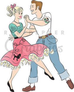 These 1950s Rock and Roll Dancers are the perfect 50s couple. Vector ...