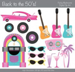 50s Sock Hop Cute Digital Clipart for Commercial or Personal Use ...