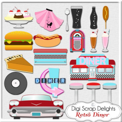1950s Retro Diner Clip Art https://www.etsy.com/listing/163272383 ...