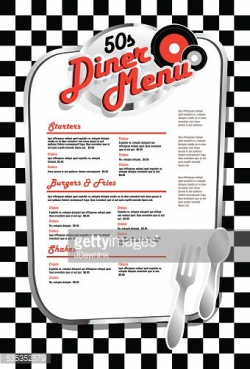 Late night retro 50s Diner menu layout | Menu layout, Diner menu and ...