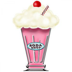Ice Cream Cup Clip Art | 50's Milkshake Standee Each - Party ...