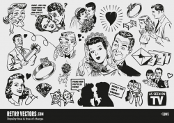 Free '50s Love themed clipart | Vintage Vectors | Royalty Free ...