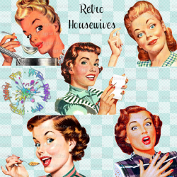 Retro Housewives 50s Vintage | Mid Century Modern Women | Clipart ...
