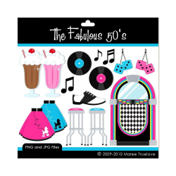 The Fabulous 50's Clipart - Digital Clip Art Graphics for Personal ...
