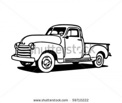 Truck clipart 50's - Pencil and in color truck clipart 50's