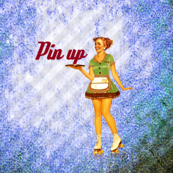 Pin Up Clip Art Pin Up Waitress Retro 50's Pin up Girl Waitress Pin ...