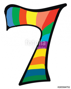 Clipart of the numerical number seven or 7 in a range of ...