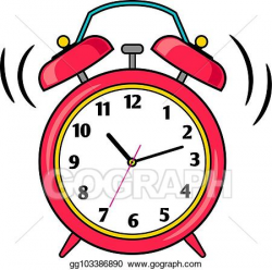 Vector Clipart - Cartoon red ringing alarm clock. Vector ...