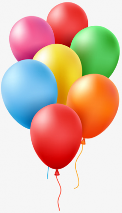 Bunch Of Colorful Balloons, 7 Balloons, Colored Balloons, Round ...