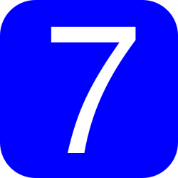 Blue, Rounded, Square With Number 7 Clip Art at Clker.com - vector ...