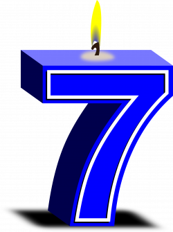 Clipart - birthday candle #7 blue