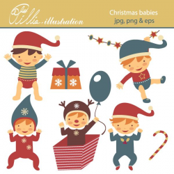 This adorable Christmas babies set comes with 7 clipart graphics ...