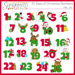 Sanqunetti Design: 25 days of Christmas Numbers Clipart
