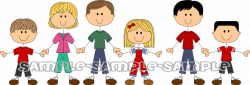 Family Of 7 3 Daughters 2 Sons Clipart