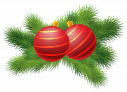 Christmas Decor with Red Christmas Balls PNG Clipart - Best WEB Clipart