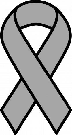 Clipart - Grey Brain Cancer Ribbon