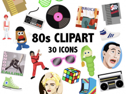 80'S CLIPART digital 1980's vector images 80s