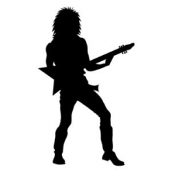 Musician Clipart Image - Silhouette Of An 80 ' s Rocker Guitar ...