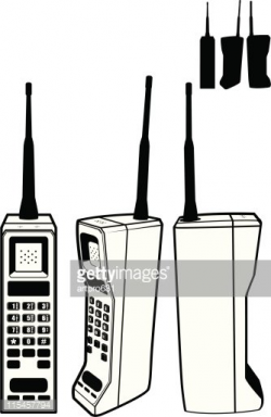 80's 'brick' Cell Phones With Silhouettes premium clipart ...
