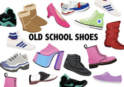 OLD SCHOOL SHOES Clipart - Retro shoe icons 80's 90's ...