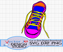 Sneaker SVG Retro Tennis Shoes High Top Shoe SVG Retro svg 80s svg Tennis  Shoe Clipart Neon svg Retro Graphic Art Dxf, Png, Svg, Vector Art
