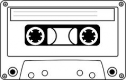 80s Cassette Tape Clip Art | Audio Cassette outline (simple) clip ...