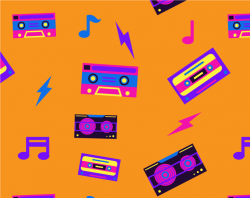 Eighties 80's Music clipart, Music clipart, Neon color clipart ...