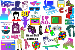 Eighties Colorful ClipArt, 40 png ~ Illustrations ~ Creative Market