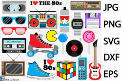 I Love The 80s Designs - Clip art Cutting Files 98c