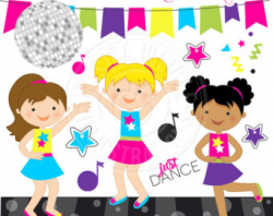 Dance Clipart Disco Kids Party Children Boy Girl Dancing Cute