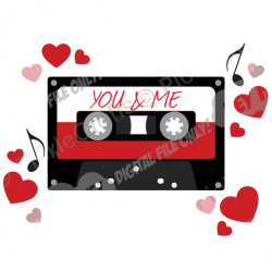 Mixtape Love Retro Vintage Cassette Tape 80s 90s Couples Anniversary  Valentine's Day SVG PNG Digital Cut File Iron on Transfer