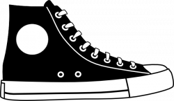 tennis shoe clip art black and white | Black Hightop Shoe clip art ...