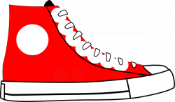 High Top Tennis Shoes Clipart - Free Clipart