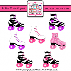 Roller Skate Clipart Skating Party Clipart Leopard Print