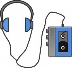 Clipart - Headphones with Portable Tapeplayer