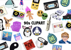90'S CLIPART - nineties 1990s clipart, 90s scrapbook, 90s icons, 90s ...