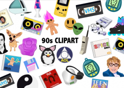 90'S CLIPART - Retro 90's toys icons, Printable party decor, 90s party  decorations,