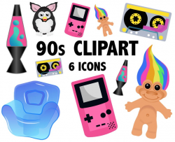 90'S CLIPART - Retro Digital Icons for 90's parties and printable  invitations
