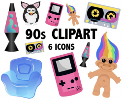 90'S CLIPART - Retro Digital Icons for 90's parties and printable  invitations