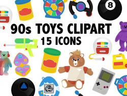 90'S TOY CLIPART - Retro toys icons, Printable party decor ...