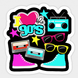 I love the 90s party Shirt - I Love The 90s - Sticker | TeePublic