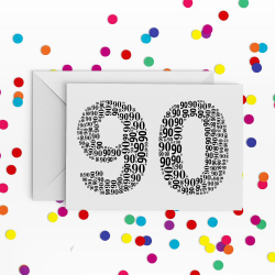 90th Birthday Card, Number ninety Card, 90th Birthday, Happy ...