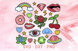 90s Patches Clipart 90s Clipart Patches SVG 80s Patches